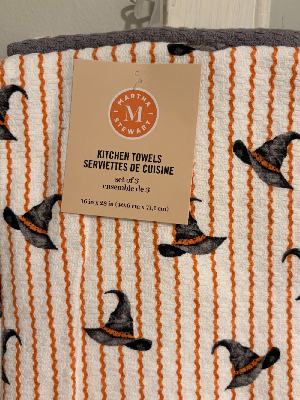 Martha Stewart *Witches* Halloween Fall Kitchen Towels set of 3 NWT cottagecore